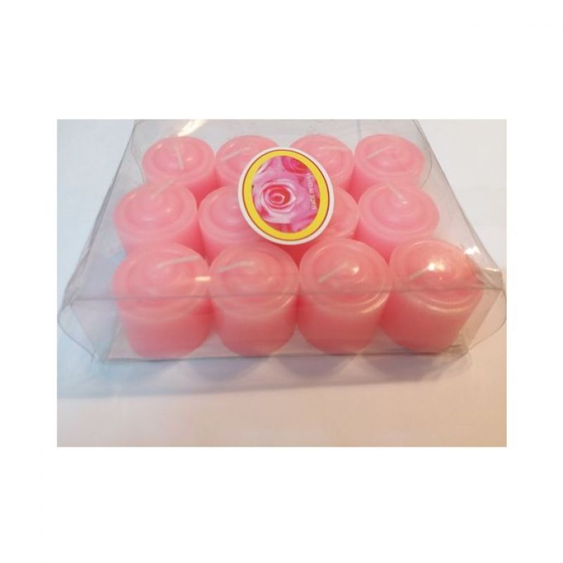 Pack of 12 Pink Scented Candles